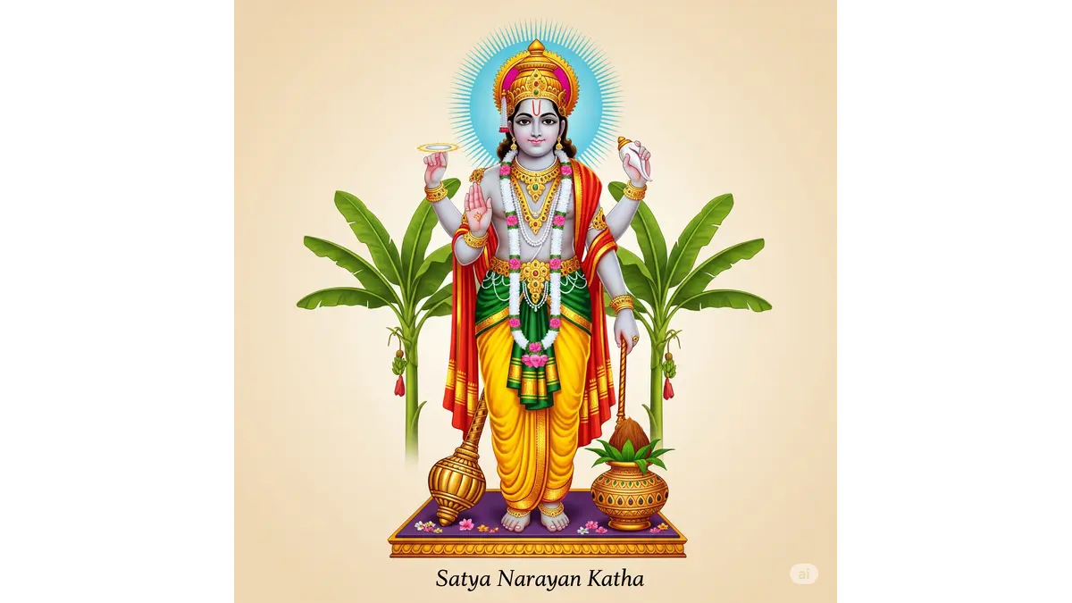 Ancient depiction of Sri Satyanarayana Katha